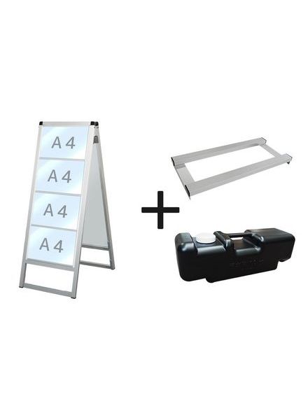 バリウスカードケーススタンド看板 A4横8両面 ウエイトアーム・水タンクセット VACCSK-A4Y8R-3SET 23,492円