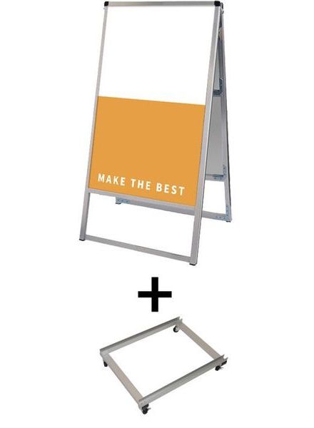 バリウススタンド看板 アルミ複合板 450×900両面 アームキャスターセット VASKAP-450X900R-KSET /【送料無料】【日本製】【頑丈】屋外看板 立て看板 スタンド看板 A型看板 店舗前看板 飲食 店舗 看板 薄型 おしゃれ 高級 片面 キャスター