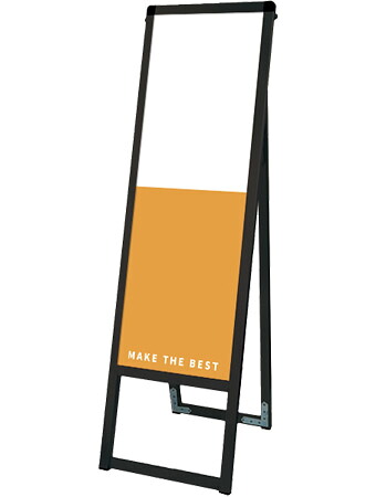 ブラックバリウススタンド看板 アルミ複合板 300×900片面 BVASKAP-300X900K/ 【送料無料】【日本製】【頑丈】 屋外看板 立て看板 スタンド看板 A型看板 店舗前看板 インクジェットシート 塩ビシート 貼り付け用 貼付 飲食 店舗 看板 薄型 おしゃれ 高級|看板工場