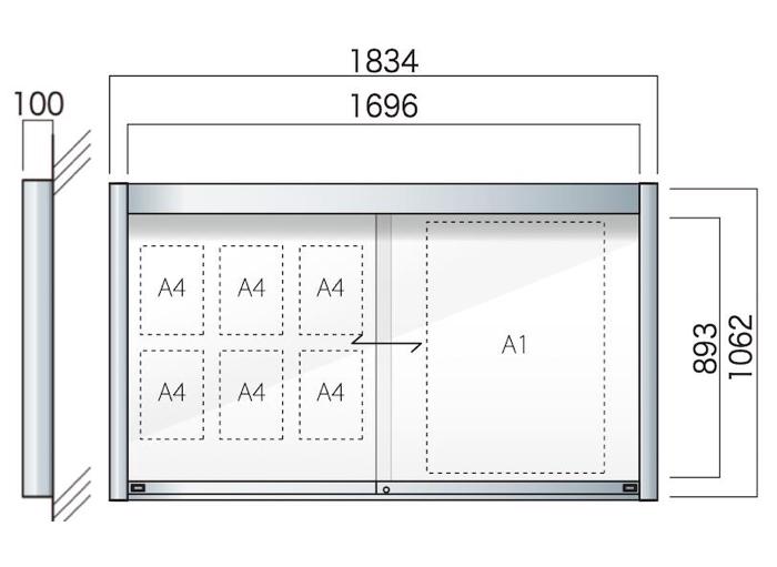 アルミ掲示板 Led 掲示板 壁付け 大型看板 ガラス掲示板 屋外 Agp 1810w Led付き Previsaconsultoria Com Br