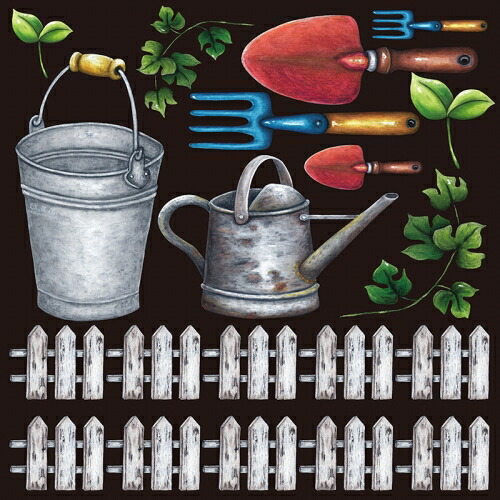 楽天市場 シール ガーデニングバケツ スコップ 装飾 デコレーションシール チョークアート 窓ガラス 黒板 看板 Pop ステッカー 最低購入数量3枚 看板ショップ