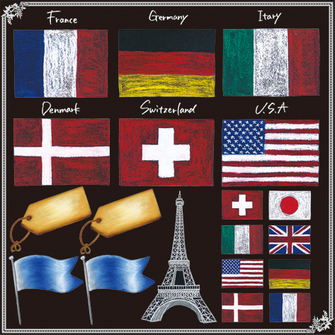 楽天市場 シール 国旗 フランス イタリア 装飾 デコレーションシール チョークアート 窓ガラス 黒板 看板 Pop ステッカー 最低購入数量3枚 看板ショップ