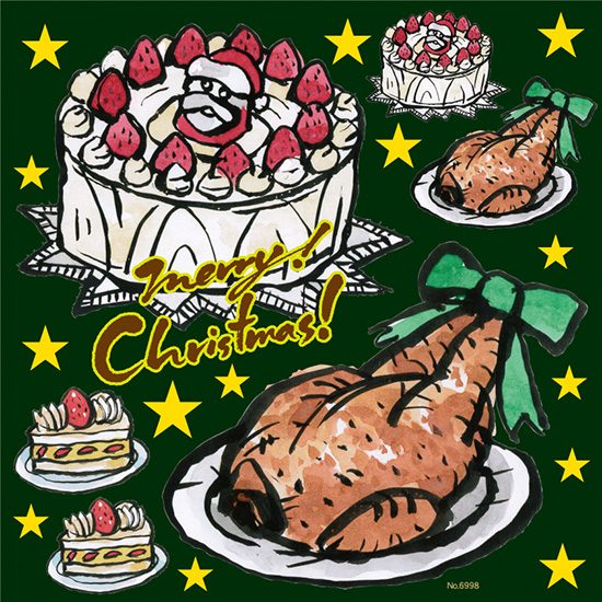 楽天市場 シール クリスマスケーキ チキン 星マーク 筆書き 装飾 デコレーションシール チョークアート 窓ガラス 黒板 看板 Pop ステッカー 最低購入数量3枚 看板ショップ