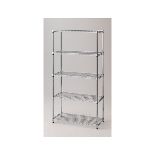 (本体) ワイヤーラック 重量棚展開 アジャスタータイプ H181cm 5段 D45.7cm×W90.7cm kp38-62-10-1