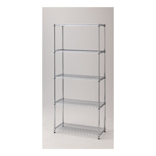 (本体) ワイヤーラック 重量棚展開 アジャスタータイプ H212cm 5段 D45.7cm×W90.7cm kp38-62-11-1