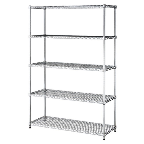 (本体) ワイヤーラック D45cmタイプ アジャスタータイプ H181cm 5段 W121.2cm kp38-62-6-3