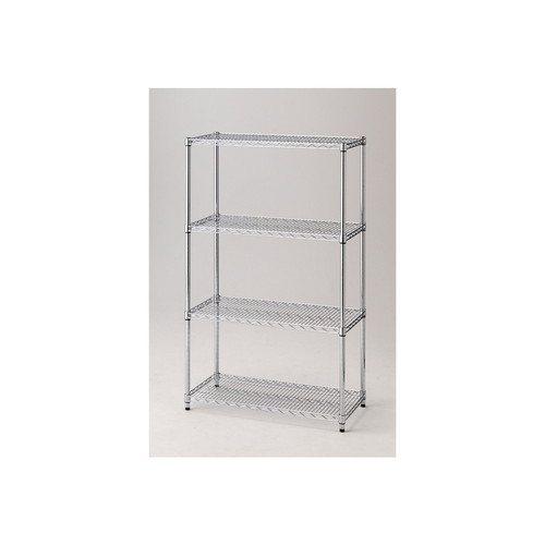 (本体) ワイヤーラック 重量棚展開 アジャスタータイプ H151cm 4段 D45.7cm×W90.7cm kp38-62-9-1