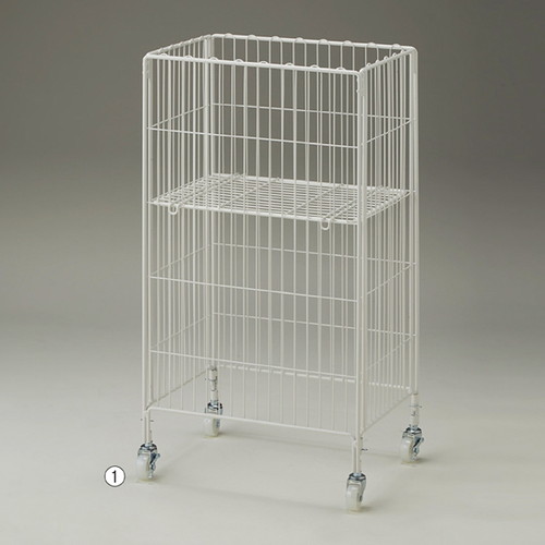 店舗用品 店舗什器 ワイヤーワゴン 白 W45×D45cm 販促用品 店舗用品 展示会 イベント ディスプレイ 陳列什器 運営備品 バックヤード備品 POP 演出用品 店舗什器 通販 カタログ