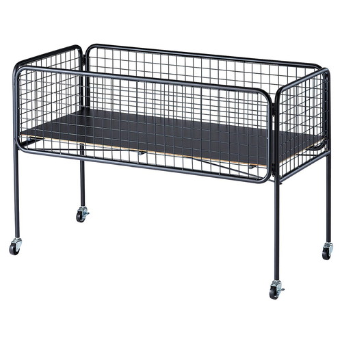 (本体) ユニットワゴン ブラック 浅型 W120cm kp38-797-51-2