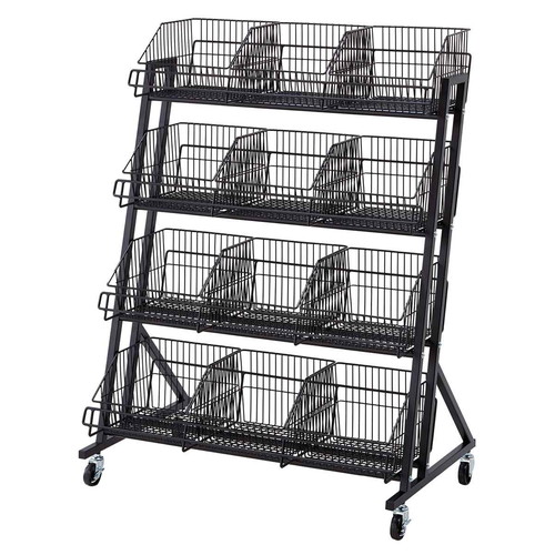 (本体) 傾斜ジャンブルバスケット W90cm 4段 ブラック kp38-797-66-2 32,175円