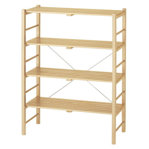 (本体) ウッドラック ナチュラル W90cm H120cm 4段 kp38-779-13-1