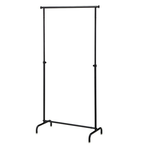 (本体) オーバーハングタイプ ハンガーラック W90cm 丸パイプ ブラック kp38-779-21-1