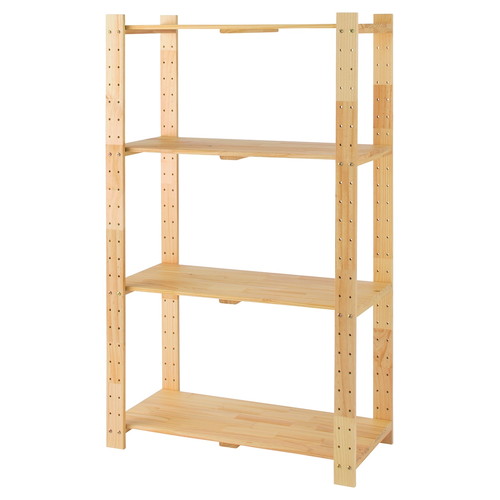 (本体) ウッドシェルフ W90cm H150cm棚4段 kp38-798-21-3