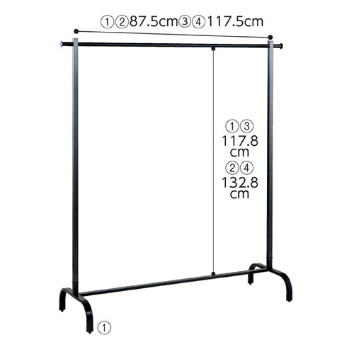 (本体) スチールブラック ハンガーラック W105×H150cm kp38-93-10-2