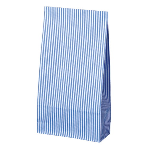 紙袋(角底袋) モノストライプ ブルー 角底紙袋 21×8×38.5cm (1000枚) kp38-305-19-8