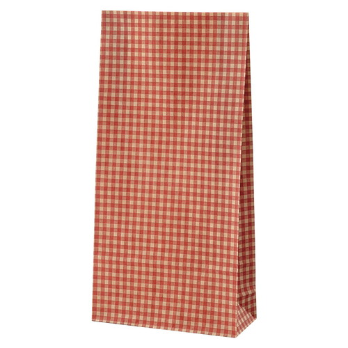 紙袋(角底袋) ギンガムチェック レッド 角底紙袋 16×6.5×32cm (1500枚) kp38-305-23-7