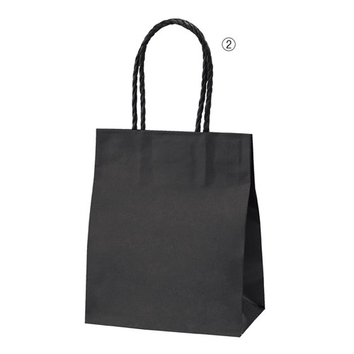 持ち手付き柄入り紙袋 スムースバッグ 黒無地紙袋 15×8×16.5cm (300枚) kp38-309-6-9