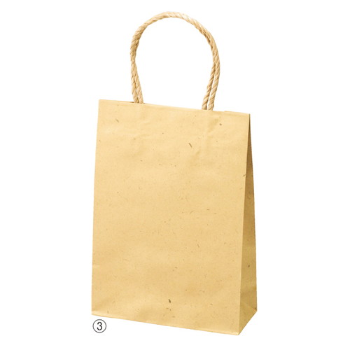 持ち手付き柄入り紙袋 スムースバッグ ナチュラル無地紙袋 18×7×25cm (300枚) kp38-309-7-11