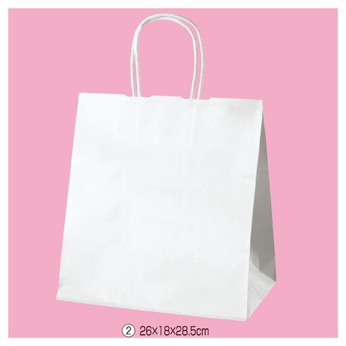 (ラッピング用品) (袋類) (持ち手付き紙袋) kp38-431-25-21 丸ひもタイプ 白無地紙袋 41×11.5×32.5cm (200枚)