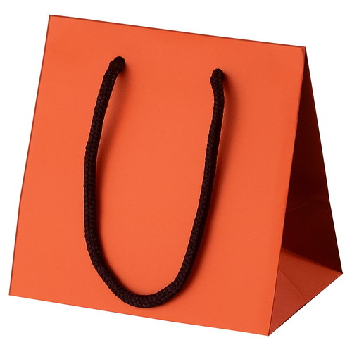 マット貼り紙袋 オレンジ 16×11×16cm (50枚) kp38-431-37-12