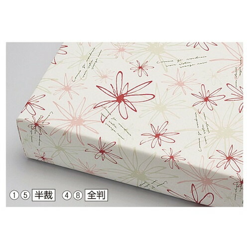 包装紙 フラワー 半裁 ピンク 75×52.5cm (500枚) kp38-549-58-5
