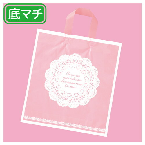 ハンドル付きポリ袋 レース 35×38×底マチ10cm (500枚) kp38-431-13-5 25,438円
