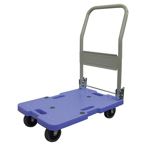 (店舗運営用品) (運営サポート用品) (台車 本体) kp38-365-6-1 折りたたみ式プラ台車ミニ 静音タイプ ブルー