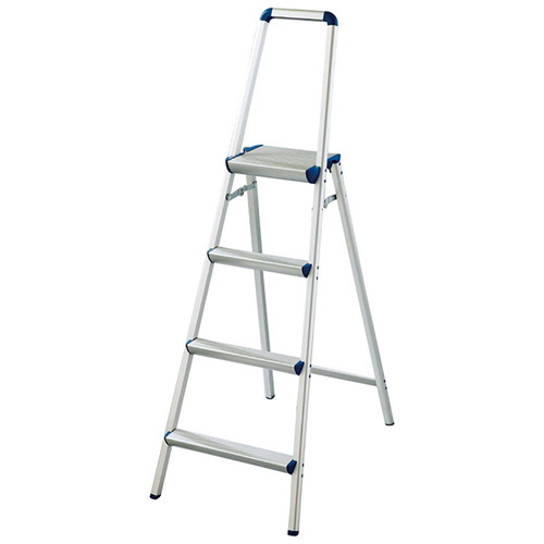 (店舗運営用品) (運営サポート用品) (脚立・踏み台) kp38-367-11-2 手すり付き踏み台 天板幅広タイプ 4段 H153cm