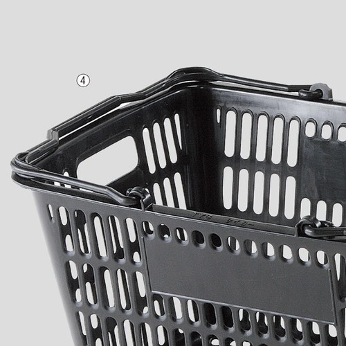 (店舗運営用品) (運営サポート用品) (買い物カゴ) kp38-379-3-4 買物カゴ(28リットル) ブラック