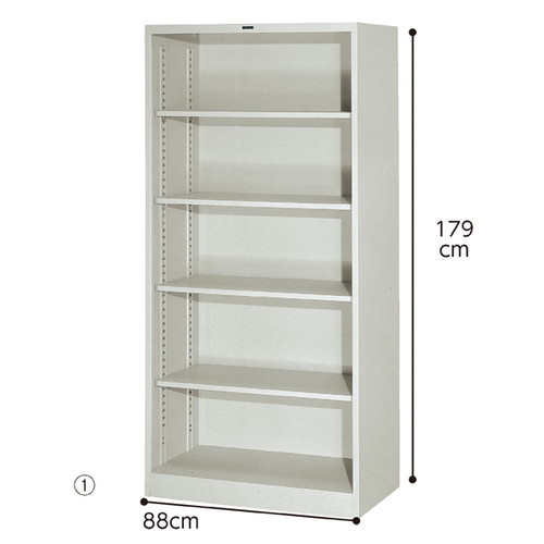 (店舗運営用品) (事務機器) (書庫・カウンター) kp38-433-63-1 スチール製書庫 5段 オープン書庫
