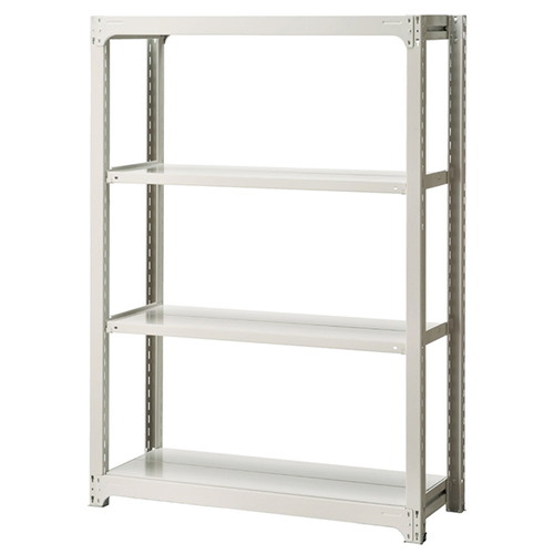(店舗運営用品) (事務機器) (在庫ラック) kp38-433-84-4 中量ボルトレスラック 300kg/段 4段(H180cm) W125.5×D62cm
