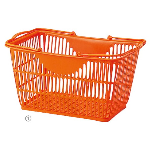 (店舗運営用品) (運営サポート用品) (買い物カゴ) kp38-551-57-1 買物カゴ(28リットル) オレンジ
