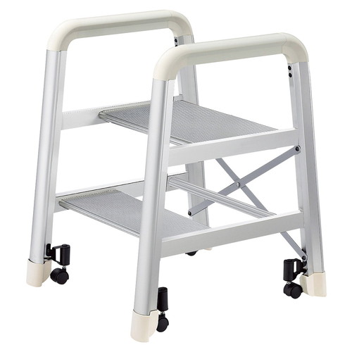 (店舗運営用品) (運営サポート用品) (脚立・踏み台) kp38-660-76-1 キャンバー 2段 シルバー