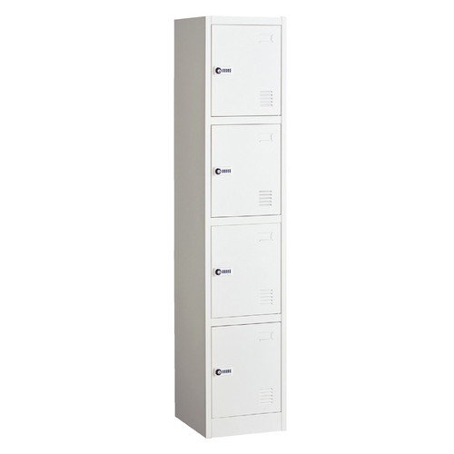 (店舗運営用品) (事務機器) (ロッカー) kp38-755-81-4 スチール製ロッカーダイヤル錠 ホワイト 4人用 24,472円