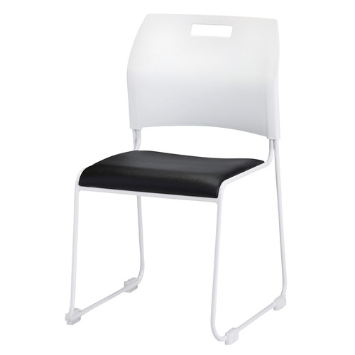 (店舗運営用品) (事務機器) (会議・MTチェア) kp38-783-47-2 スタッキングチェア ホワイトシェル ブラック