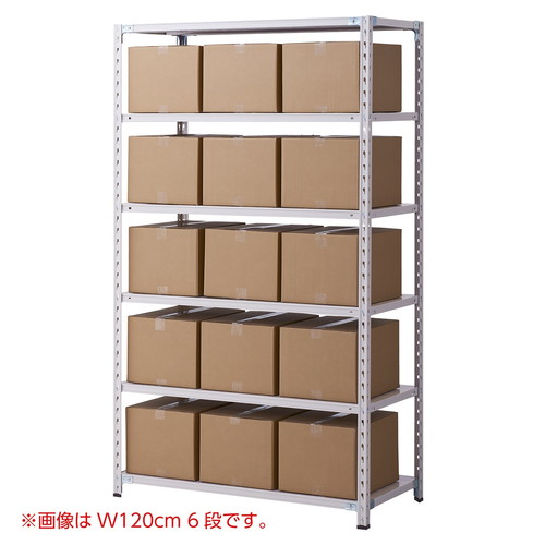 (店舗運営用品) (事務機器) (在庫ラック) kp38-784-1-4 軽量セミボルトレスラック 150kg/段 ホワイトグレー W90cm 4段(H150cm) D30cm