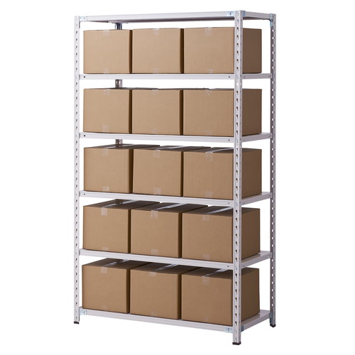 (店舗運営用品) (事務機器) (在庫ラック) kp38-784-2-9 軽量セミボルトレスラック 150kg/段 ホワイトグレー W120cm 4段(H180cm) D60cm