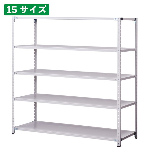 (店舗運営用品) (事務機器) (在庫ラック) kp38-784-4-7 軽量セミボルトレスラック 150kg/段 ホワイトグレー W180cm 4段(H180cm) D30cm