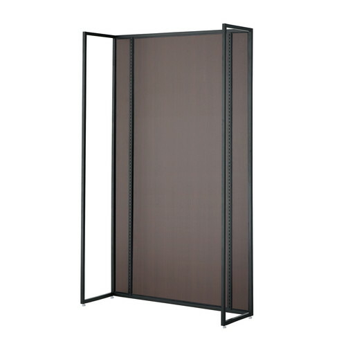 店舗用品 システム什器 UR壁面タイプ W120×H210cm 本体 ブラック 選べる5タイプ ダークブラウンパネル付き 販促用品 店舗用品 展示会 イベント ディスプレイ 陳列什器 運営備品 バックヤード備品 POP 演出用品 店舗什器 通販 カタログ