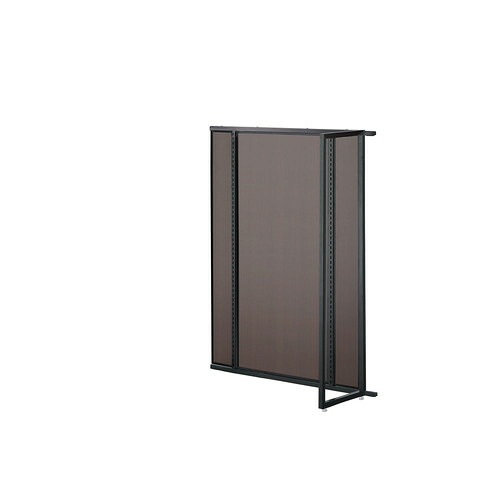 (連結) ユニットラック UR90中央片面タイプ W90×H135cm 黒 ダークブラウンパネル付き ※本体別売 kp38-15-5-4