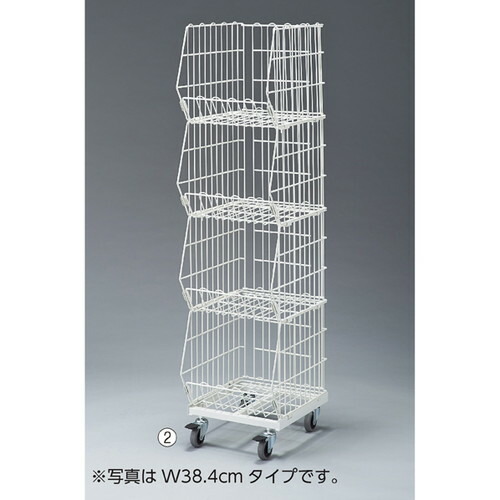 (本体) 高機能型ジャンブルバスケットW54.4cm 直径7.5cmキャスター付き ホワイト 3段 kp38-653-42-1