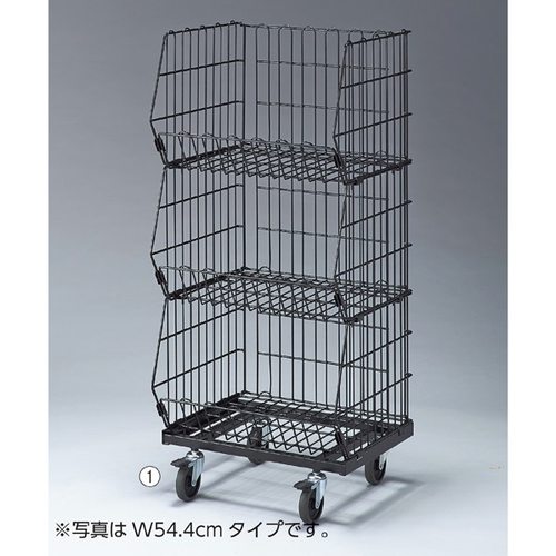 (本体) 高機能型ジャンブルバスケットW86.4cm 直径7.5cmキャスター付き ブラック 3段 kp38-653-45-1