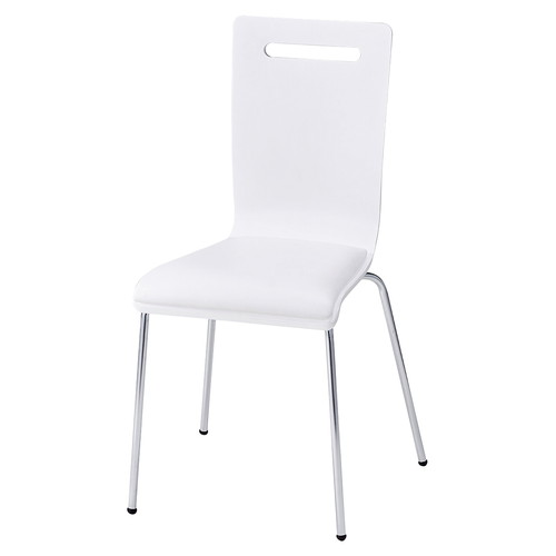 (店舗運営用品) (事務機器) (カフェチェア・折りたたみ式チェア) kp38-801-85-3 曲げ木スタッキングチェア 座パッド付き ホワイト