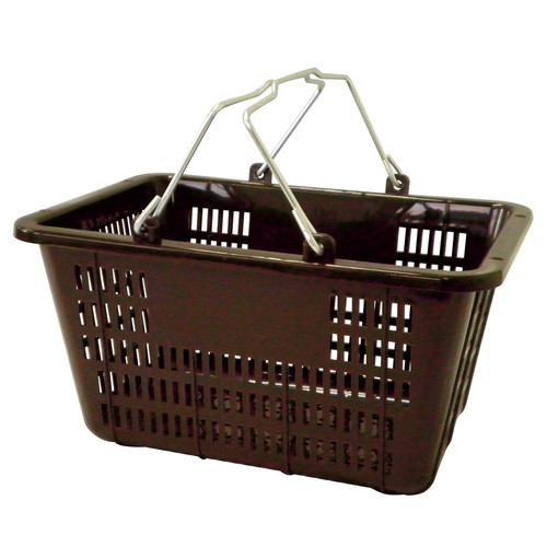 (店舗運営用品) (運営サポート用品) (買い物カゴ) kp38-802-44-2 ミニバスケット(10リットル) ブラウン