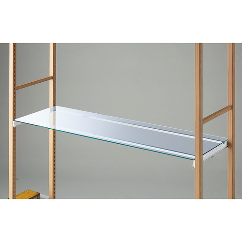 LR30 ガラス棚セットW90cm ホワイト 枠無し 8mm厚 (1セット) kp38-803-29-2