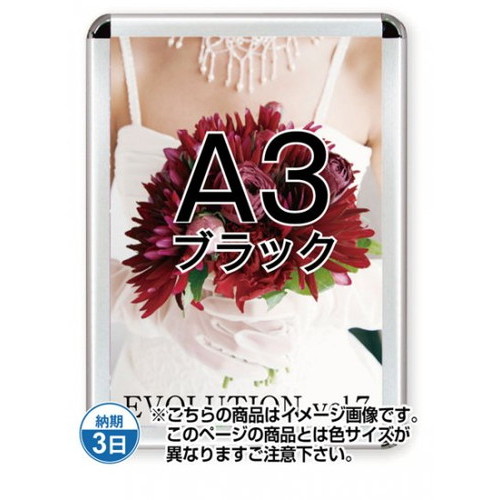 【開閉式ポスターパネル】【ポスターグリップ44R(屋内用)】 A3ブラック TSK-PG-44R-A3B(N) 国内製の高品質な四辺開閉式の屋内用ポスターフレーム