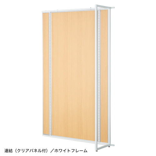 【ユニットラック120壁面クリアパネル付連結】【白】 58892-4W