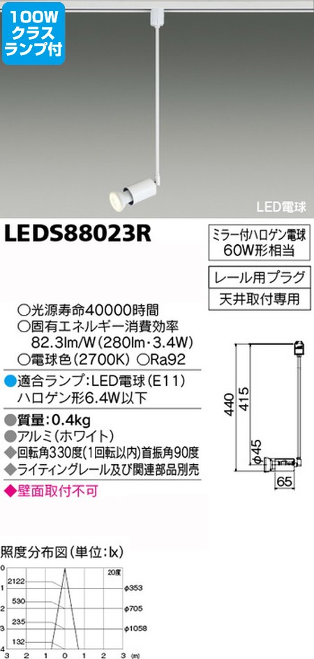 【東芝 LED注目の的+ハロゲン白熱電球 100W好いかげんに 照明ランプ書き割り】 LEDS88023R+照明ランプ