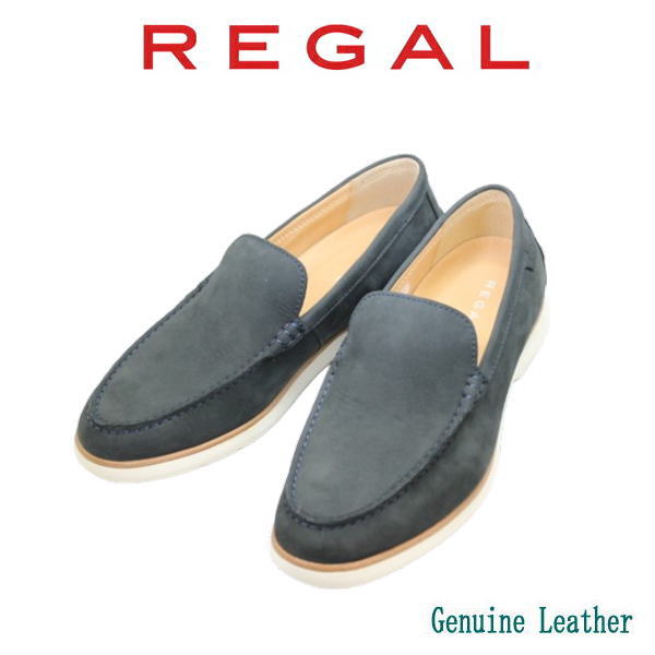 REGAL リーガル カジュアルスリッポン 50FL AH ネービースエード (紺色) 革靴 メンズ カジュアル シューズ 紳士靴 本革 レザーシューズ 本革ヌバック 26cm 26.5cm 27cm