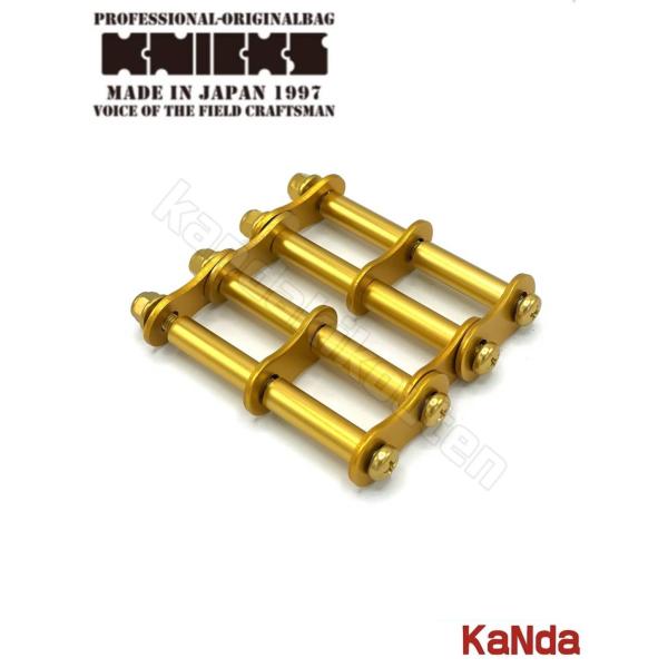 店卸し資産取り計らう特価!! KNICKS ニックス ALU-3-GO 【ゴールド】軽銀製金具一揃え（アルマイト産業） 腰袋 腰物の具 物の具差し チェーン店式 金具